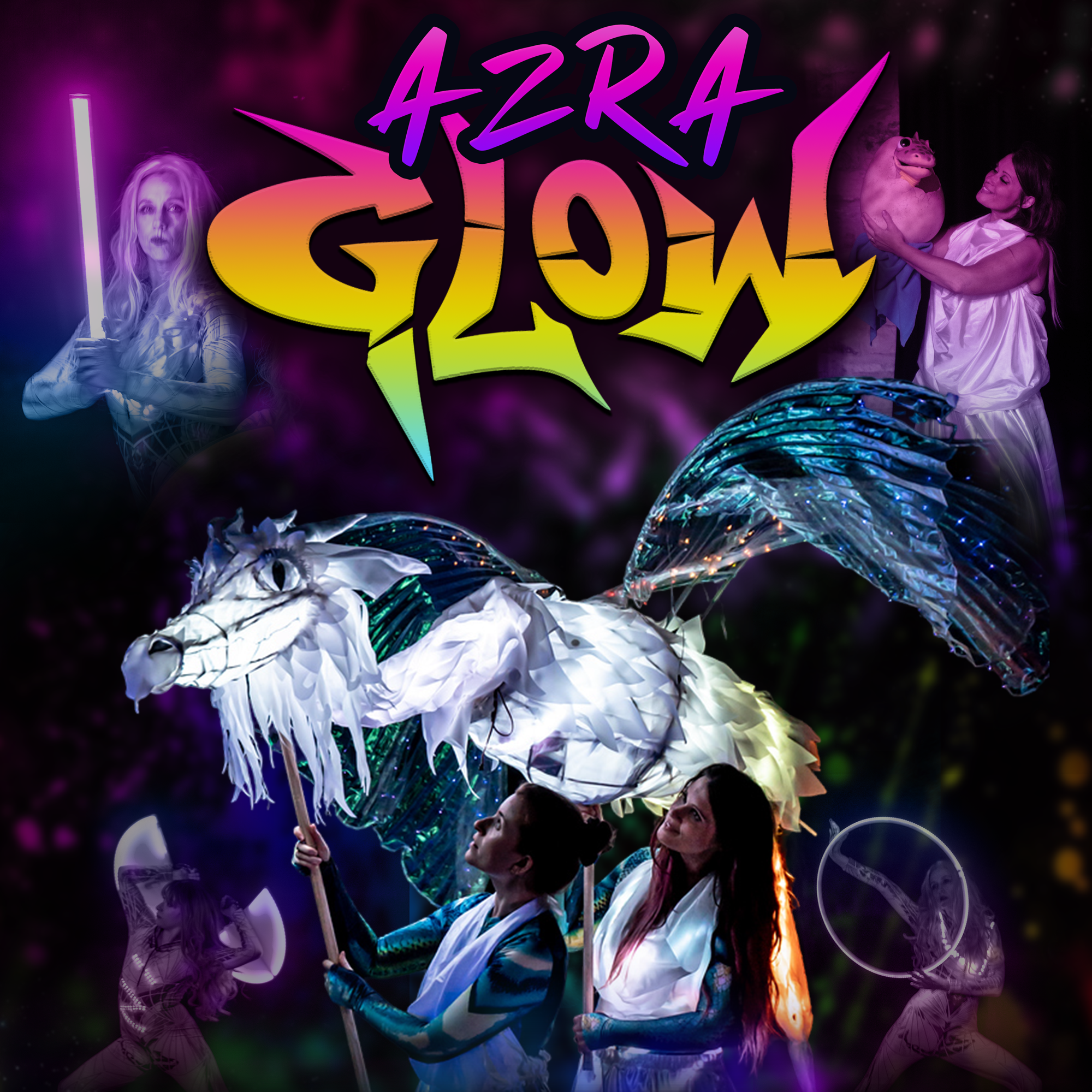 Official promotional artwork for Azra Glow at Hartlepool Town Hall Theatre